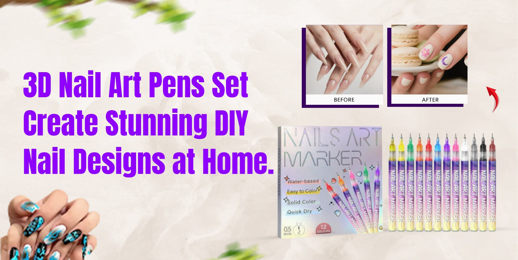 3D Nail Art Pens Set: Create Stunning DIY Nail Designs at Home