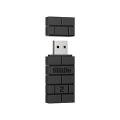 8BitDo Wireless USB Adapter 2 for Switch 2, Windows PC, Mac & Raspberry Pi, Compatible with Xbox Series X & S Controller, Xbox One Bluetooth, Switch Pro and PS5 Controller (Black)
