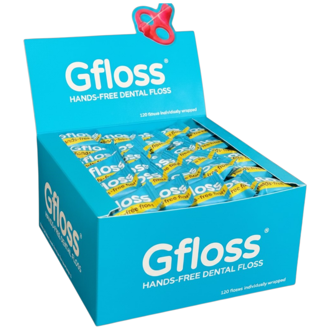 Gfloss Hands-Free Dental Floss for Adults, 120 Individually Wrapped Flossers, PFAS-Free, Unflavored, Portable Oral Care for Travel and Daily Use