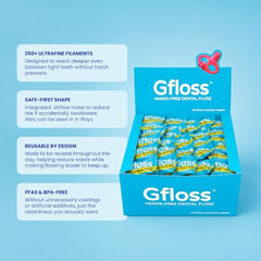 Gfloss Hands-Free Dental Floss for Adults, 120 Individually Wrapped Flossers, PFAS-Free, Unflavored, Portable Oral Care for Travel and Daily Use