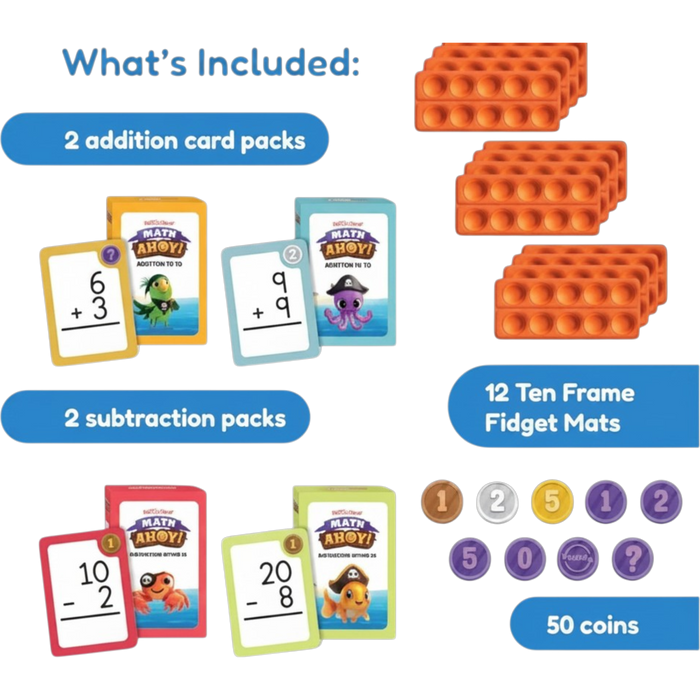 The Fidget Game Math Ahoy – Addition & Subtraction Game for Grades K-2