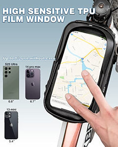 ROCKBROS Bike/Bicycle Phone Front Frame Bag, Waterproof, Tube Cycling Pouch