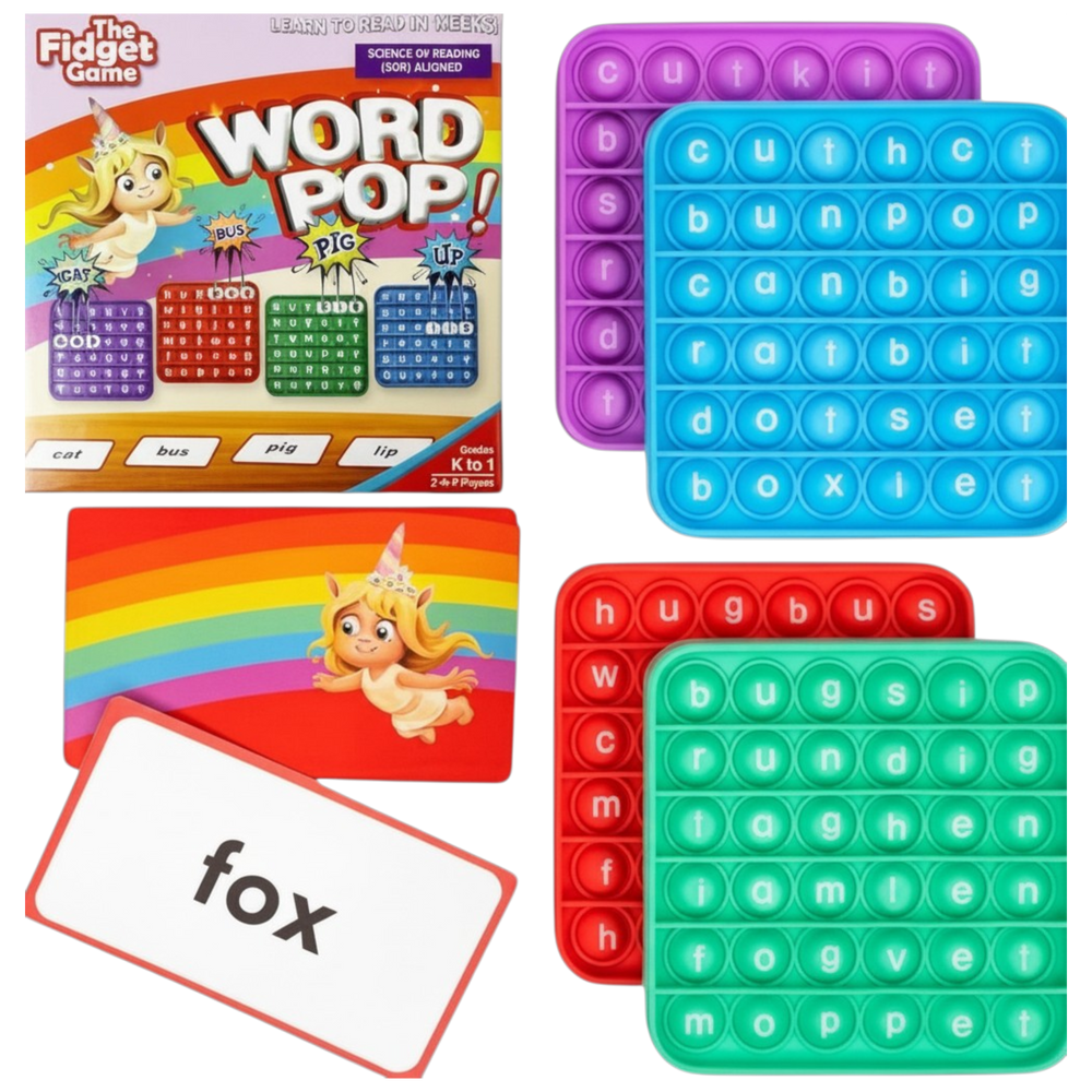 The Fidget Game Word Pop CVC Word Games for Kids 4-6