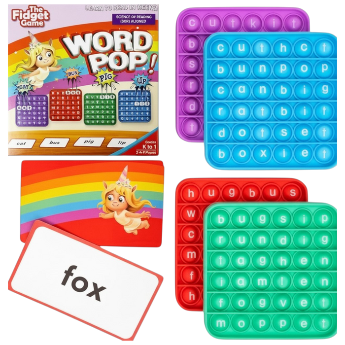 The Fidget Game Word Pop CVC Word Games for Kids 4-6