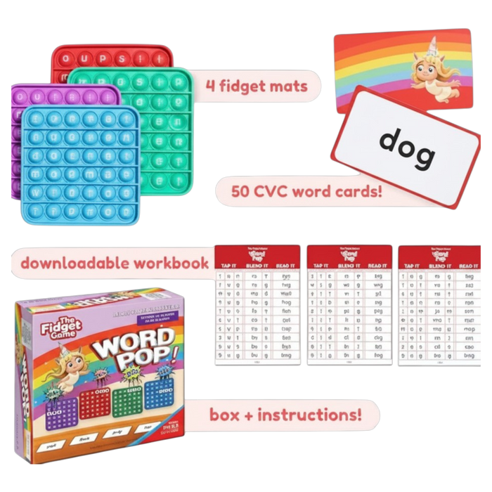 The Fidget Game Word Pop CVC Word Games for Kids 4-6
