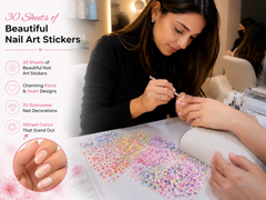 SPLOCUDU 30 Sheets 3D Nail Art Stickers – Colorful Daisy, Floral & Heart Self-Adhesive Decals