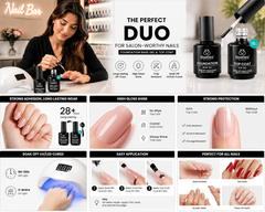 Beetles No Wipe Gel Top Coat & Base Coat Set 15ml (2 Pack) – Long Lasting Shine Finish