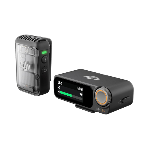 DJI Mic 2 (1 TX + 1 RX) – Wireless Microphone with Noise Cancelling & 32-bit Float Recording
