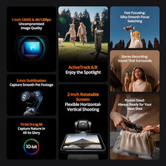 DJI Osmo Pocket 3 Creator Combo, Vlogging Camera with 1'' CMOS & 4K/120fps
