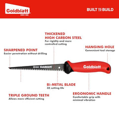 Goldblatt Drywall Saw – 6-Inch Jab Saw for Wallboard, Drywall, Plywood, PVC