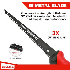Goldblatt Drywall Saw – 6-Inch Jab Saw for Wallboard, Drywall, Plywood, PVC