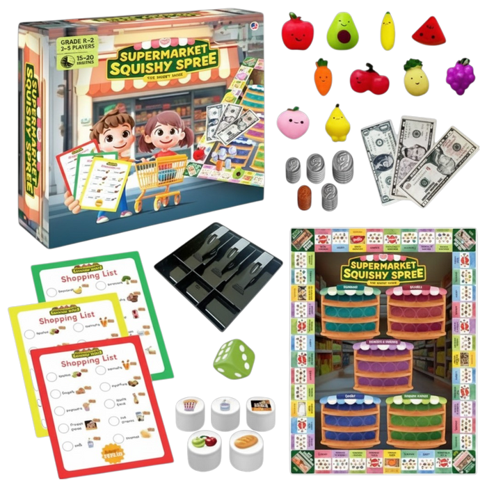 The Fidget Game Supermarket Squishy Spree, Money Games for Kids Ages 5-8