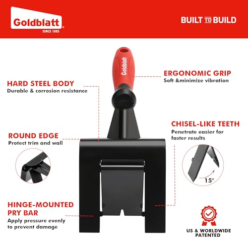 Goldblatt Trim Puller, 4-Inch Tile Removal Tool Baseboard Removal Tool