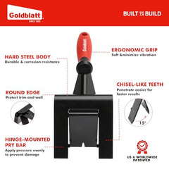 Goldblatt Trim Puller, 4-Inch Tile Removal Tool Baseboard Removal Tool