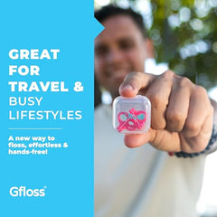 Gfloss Hands-Free Dental Floss - 120 Count (Pack of 3) + Light Travel Case - Easy to Use, Discreet Flossers for Adults | Travel Floss | Thin Soft Floss | PFAS-Free | Unwaxed