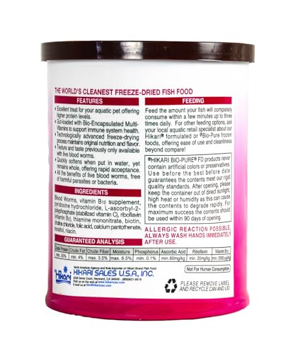 Hikari Bio-Pure Freeze Dried Blood Worms for Pets, 0.42-Ounce