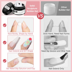 Supwee 3D Nail Art Gel Clear & White Solid Builder Gel for Nail Sculpting DIY Manicure
