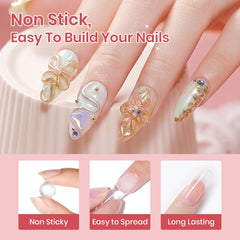 Supwee 3D Nail Art Gel Clear & White Solid Builder Gel for Nail Sculpting DIY Manicure