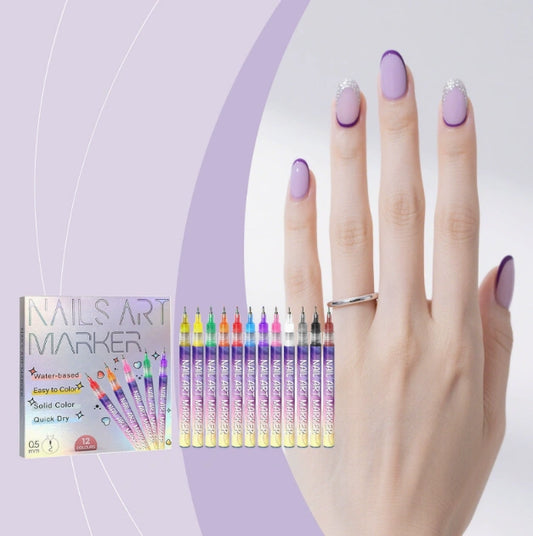 3D Nail Art Pens Set – 12 Colors for DIY Nail Design - alternate view