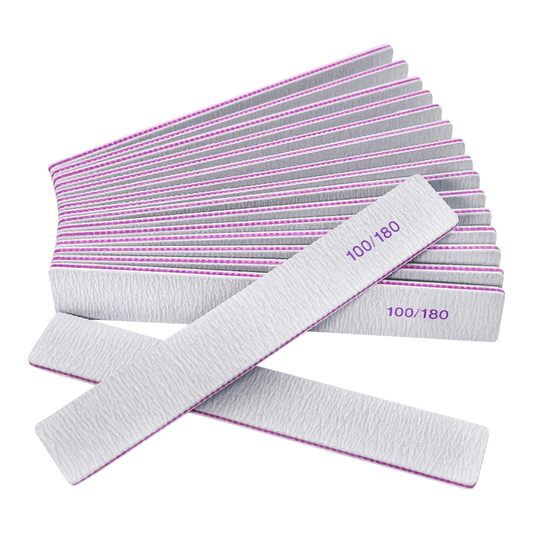 12 Pack Nail Files 100/180 Grit Double-Sided Emery Boards for Natural & Acrylic Nails