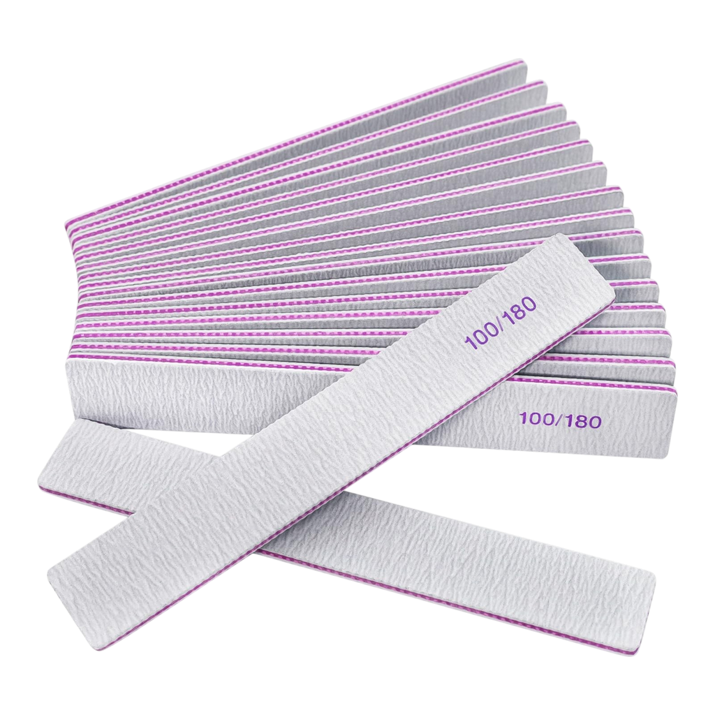 12 Pack Nail Files 100/180 Grit Double-Sided Emery Boards for Natural & Acrylic Nails