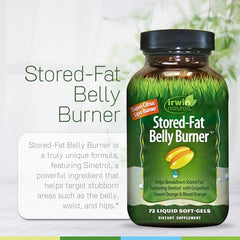 Irwin Naturals Stored-Fat Belly Burner Fat Metabolism | 72 Count 2-Pack