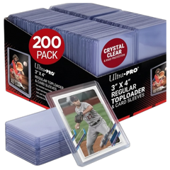Ultra Pro 3" x 4" Clear Regular Toploaders & Card Sleeves Bundle, 200 Pack