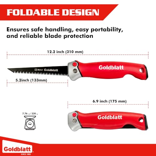 Goldblatt Folding Drywall Saw, 5-Inch Jab Saw for Wallboard, Plywood & PVC