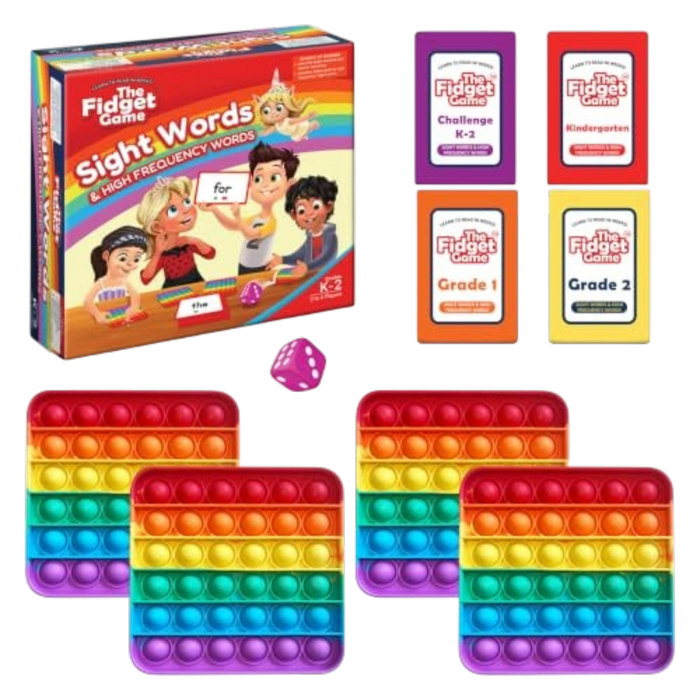 The Fidget Game Sight Words Game, Reading Flashcards and Pop Fidget Toys