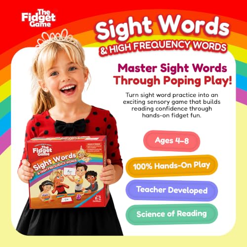 The Fidget Game Sight Words Game, Reading Flashcards and Pop Fidget Toys