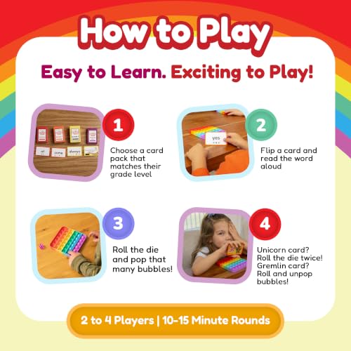 The Fidget Game Sight Words Game, Reading Flashcards and Pop Fidget Toys