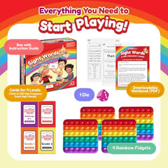 The Fidget Game Sight Words Game, Reading Flashcards and Pop Fidget Toys