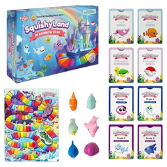 The Fidget Game Squishy Land in Rainbow Reef Board Game, Pre-K to 2nd Grade