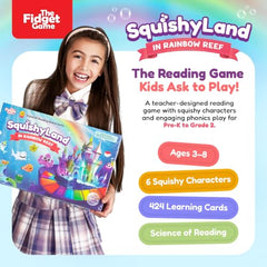 The Fidget Game Squishy Land in Rainbow Reef Board Game, Pre-K to 2nd Grade